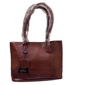 AMERILEATHER TOFFEE LEATHER TOTE BAG NWT
